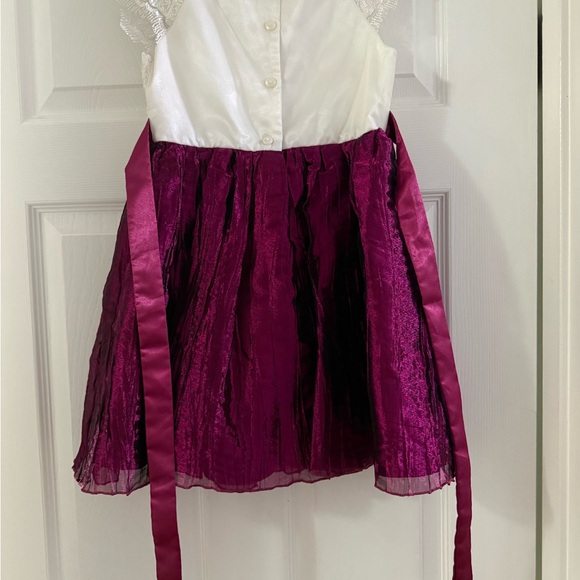 Jona Michelle White and Fushia Formal Dress - Picture 7 of 10